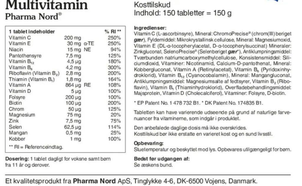 Pharma Nord Multivitaminer<Multivitamin