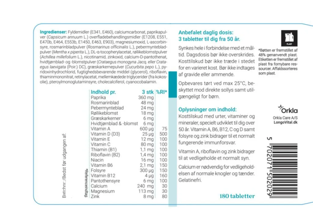 Longo Vital Multivitaminer<Multivitamin 50+