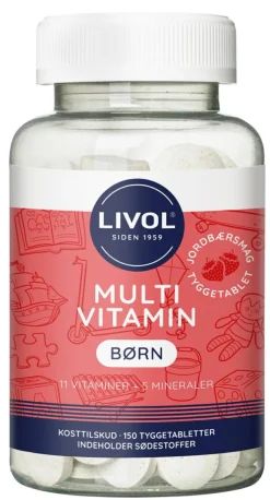 Livol Multivitamin Børn Jordbær<Børn Børnevitaminer|Børnevitaminer