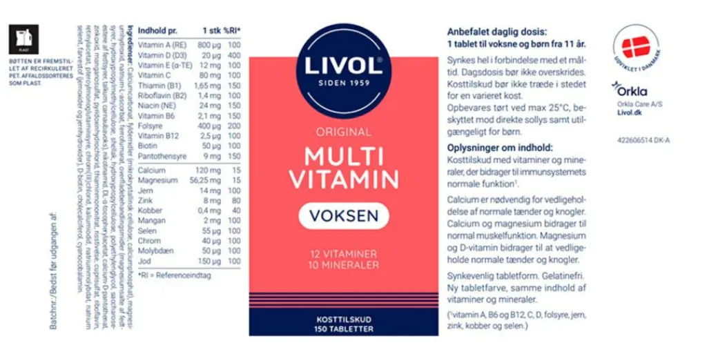 Livol Multivitamin Voksen< Multivitaminer