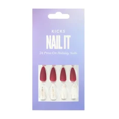 KICKS Beauty Nail It - 24 Press On Holiday Nails< Kunstige Negle Og Tilbehør