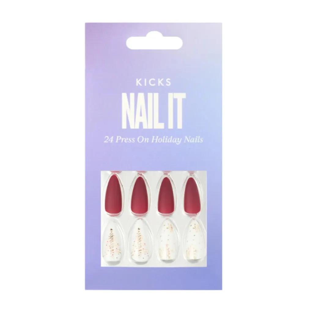 KICKS Beauty Nail It - 24 Press On Holiday Nails< Kunstige Negle Og Tilbehør