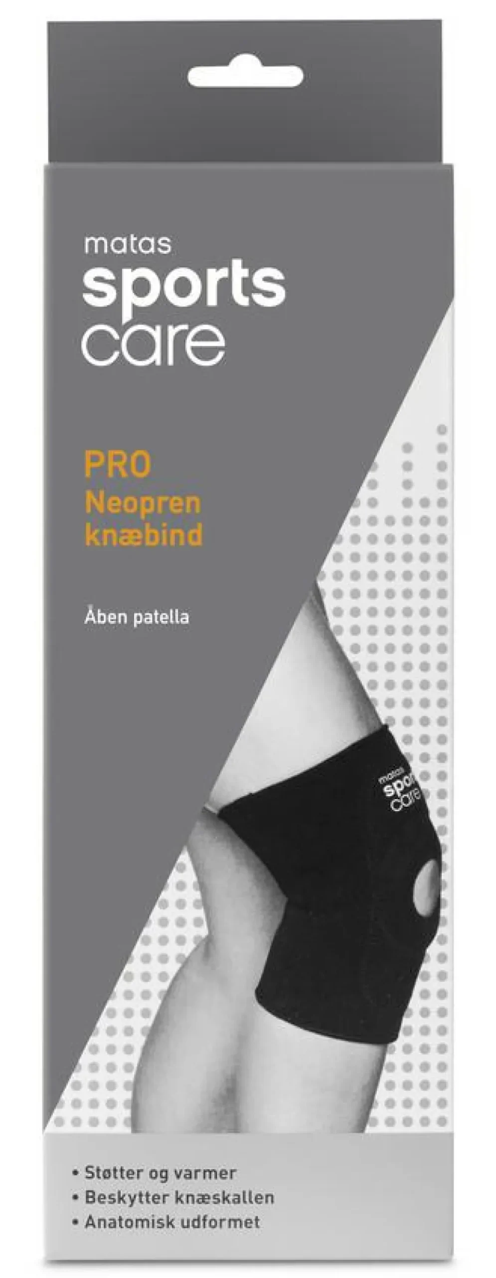 Matas Striber Neopren Knæbind Åben Patella< Knæstøtte|Knæstøtte