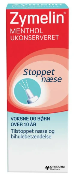Zymelin Næse|Forkølelse<Næsespray Menthol Ukonserveret 1 mg/ml