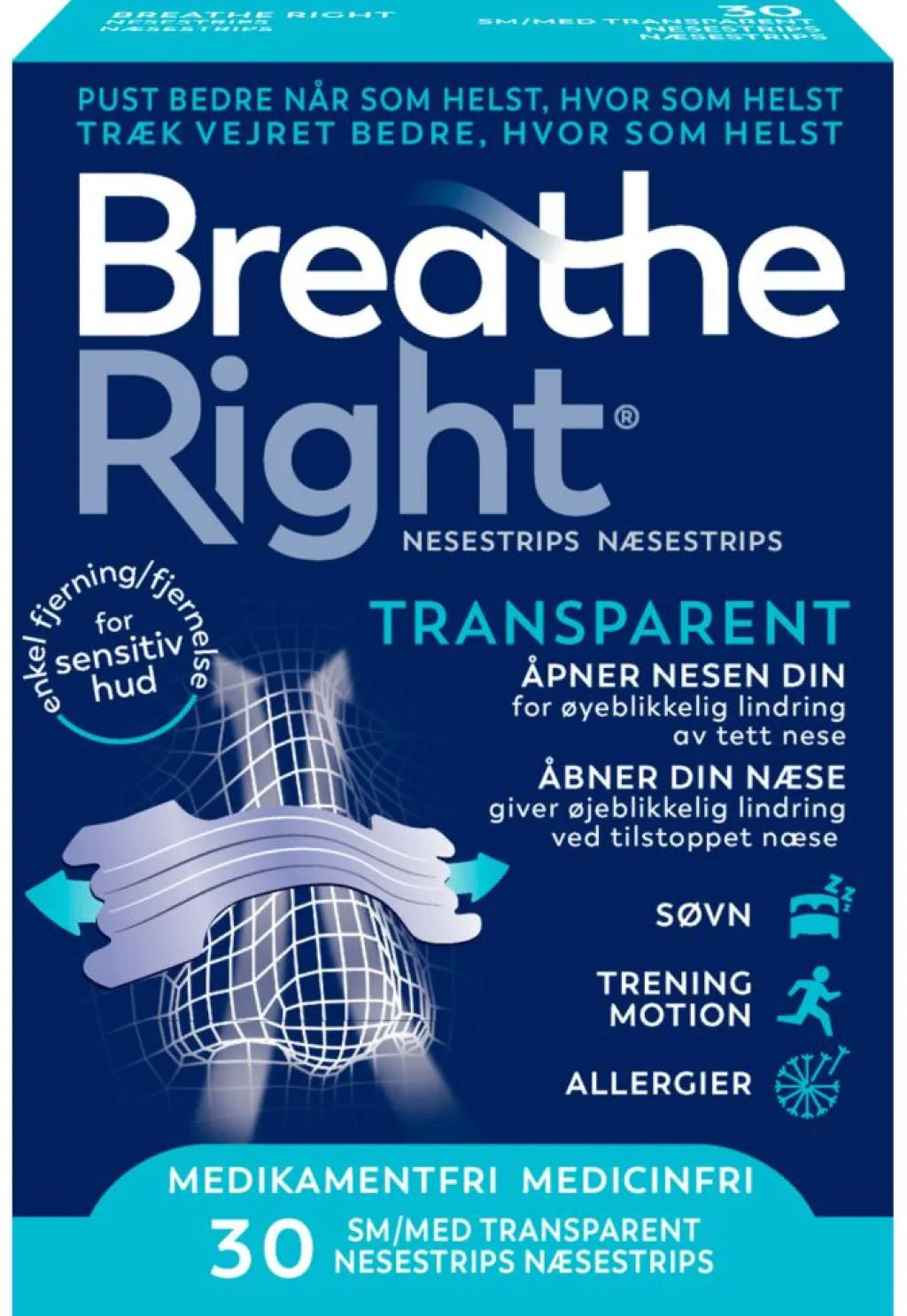 Breathe Right Snorken>Næsestrips Transparent