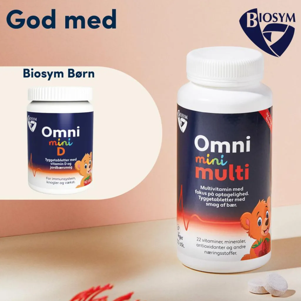 Biosym Børnevitaminer|Børnevitaminer<OmniMini Multi Kosttilskud