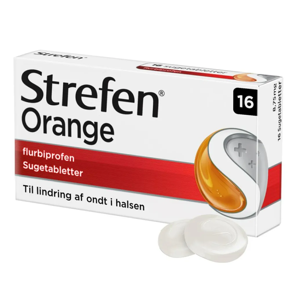 Strefen Forkølelse>Orange 8,75 mg sugetabletter