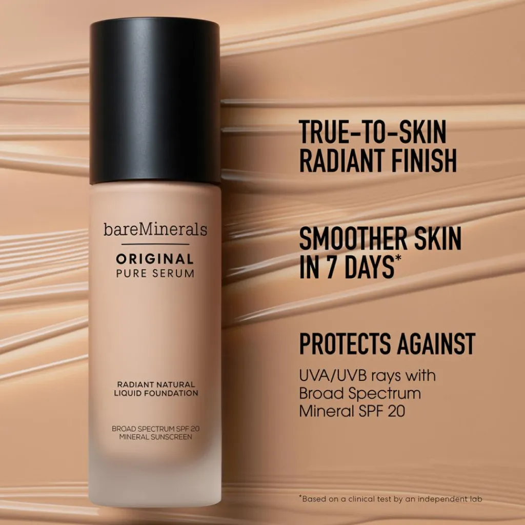 bareMinerals ORIGINAL Pure Serum Radiant Natural Liquid Foundation Mineral SPF 20< Foundation