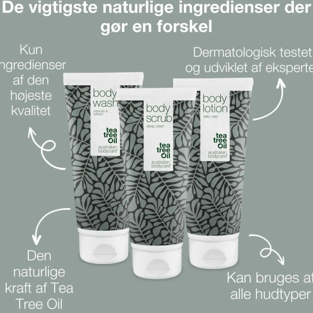 Australian Bodycare Scrub & Exfoliering<3-pak til glat og jævn hud - pleje ved keratosis pilaris