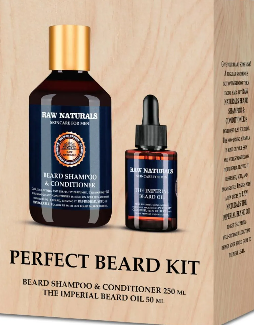 Raw Naturals Gaveæsker Til Ham|Skægpleje<Perfect Beard Kit Gaveæske