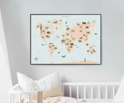 ViSSEVASSE Plakater & Rammer<Plakat 'World Map Animal'