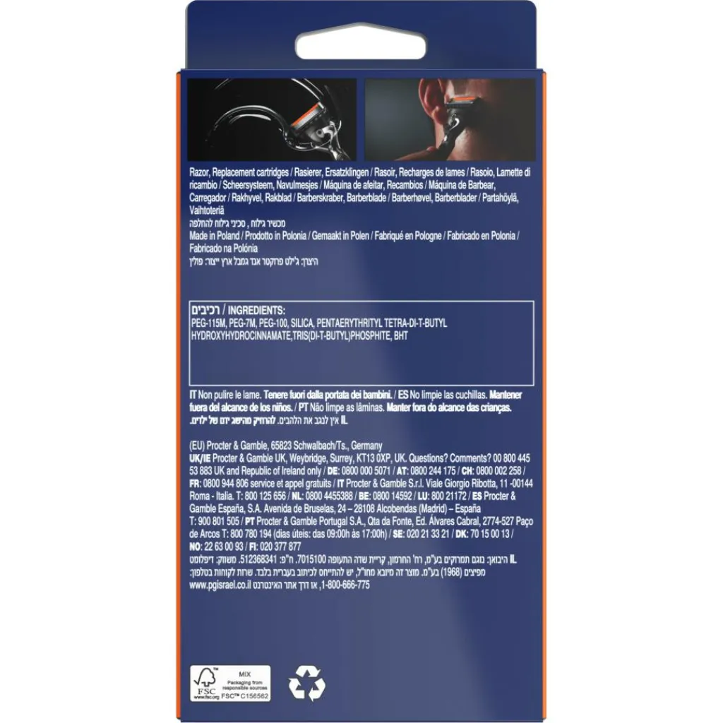 Gillette Skrabere & Blade>Proglide barberskraber + 3 barberblade
