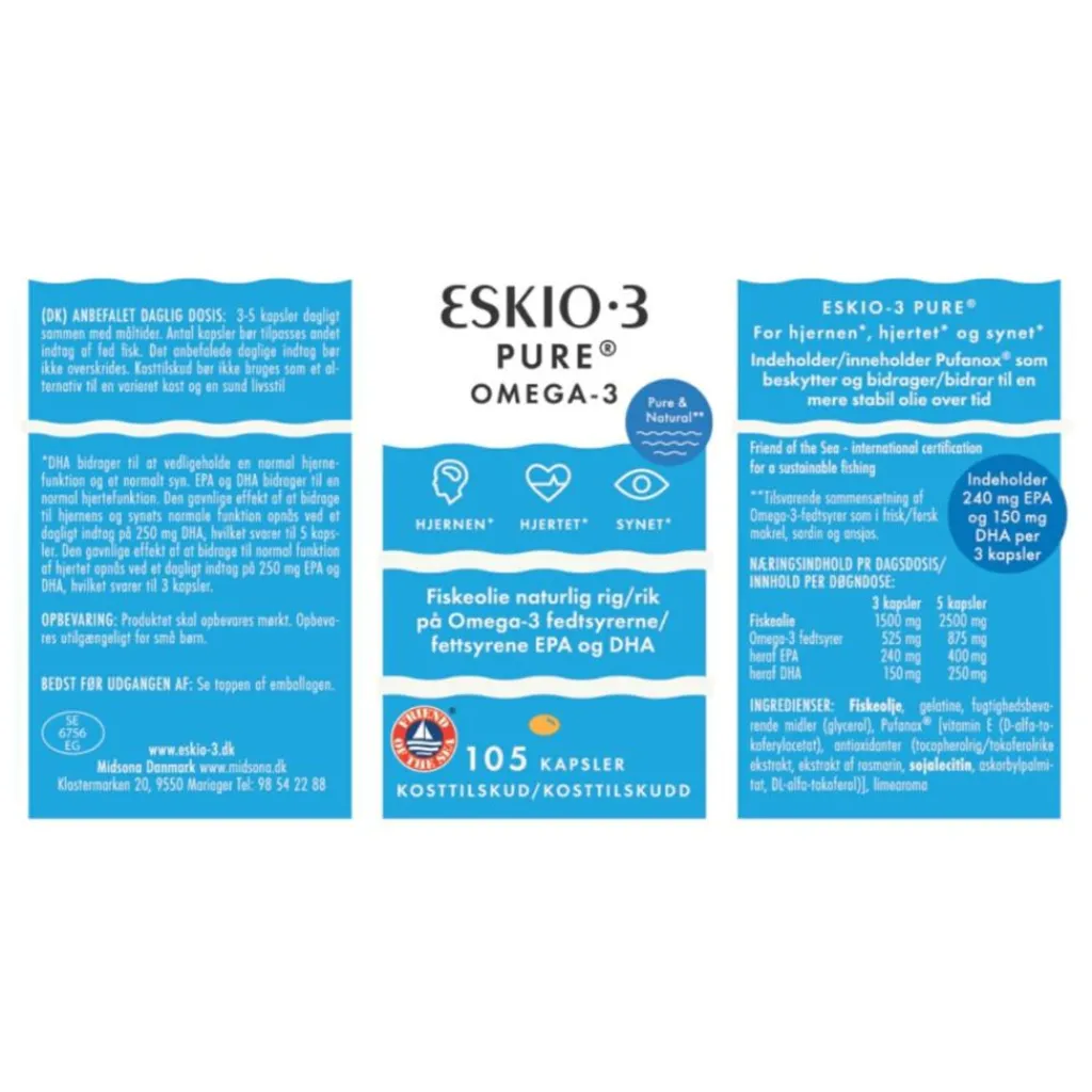 Eskio-3 Pure Omega-3< Fiskeolie & Omega 3