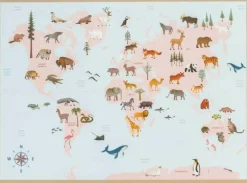 ViSSEVASSE Spil Og Puslespil<Puslespil 'World Map Animal'