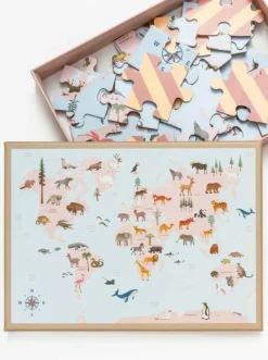 ViSSEVASSE Spil Og Puslespil<Puslespil 'World Map Animal'