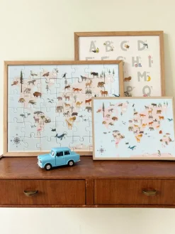 ViSSEVASSE Spil Og Puslespil<Puslespil 'World Map Animal'