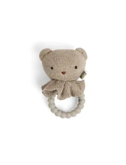 SMALLSTUFF Rattle Bear Face On Silicone Ring<Børn Bideringe|Tandpleje Til Børn