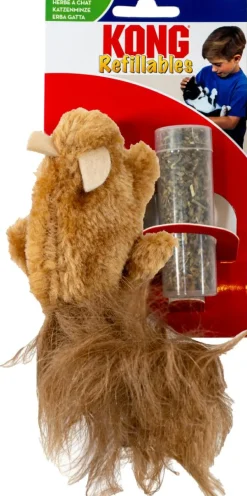 Kong Refillable Catnip Squirrel Kattelegetøj< Dyrelegetøj