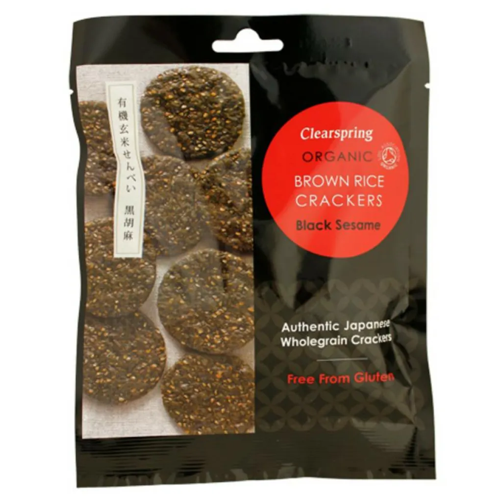 Clearspring Rice Cracker Black Sesame Ø< Chips & Kiks