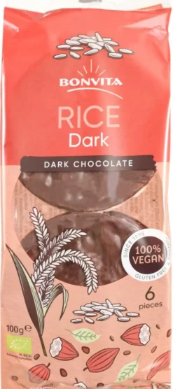 BonVita Brød, Kiks & Kager<Risgaletter m. mørk chokolade Ø