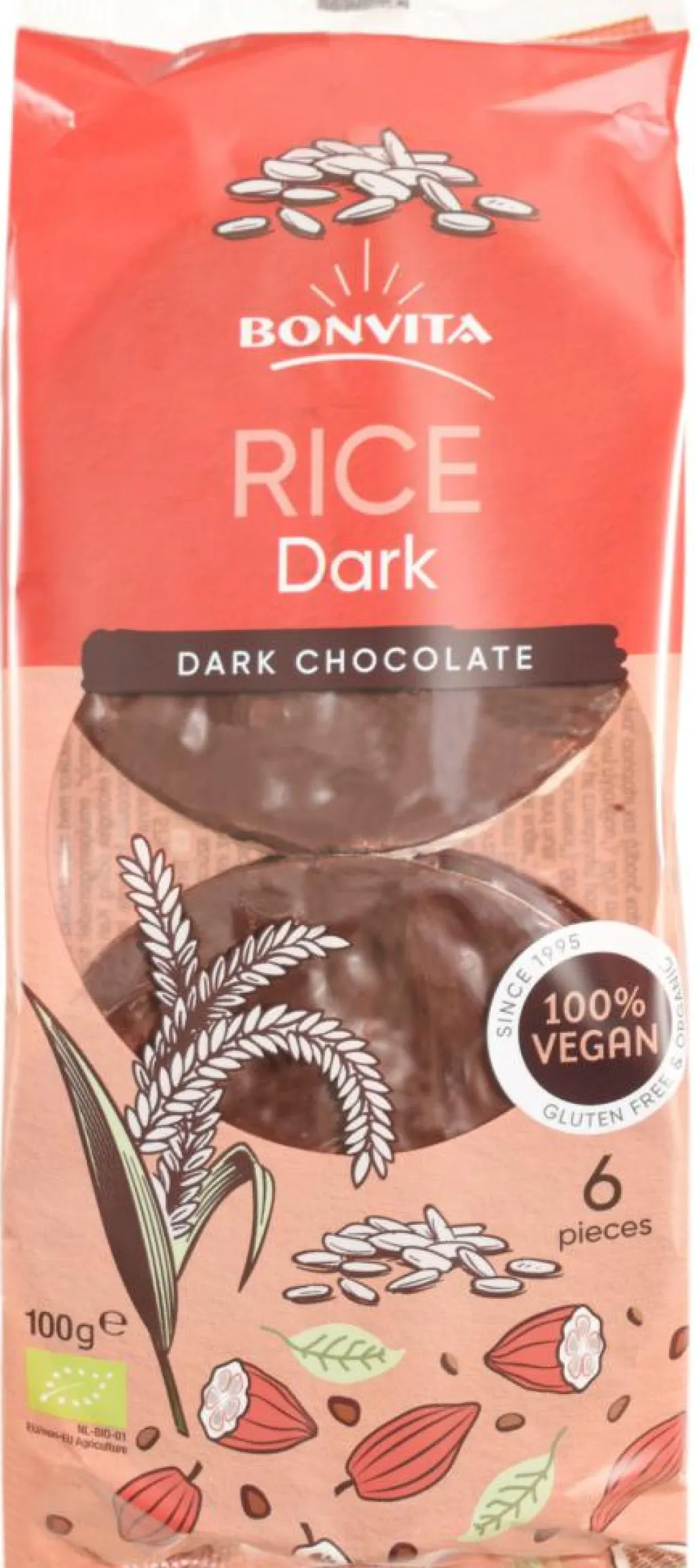 BonVita Brød, Kiks & Kager<Risgaletter m. mørk chokolade Ø