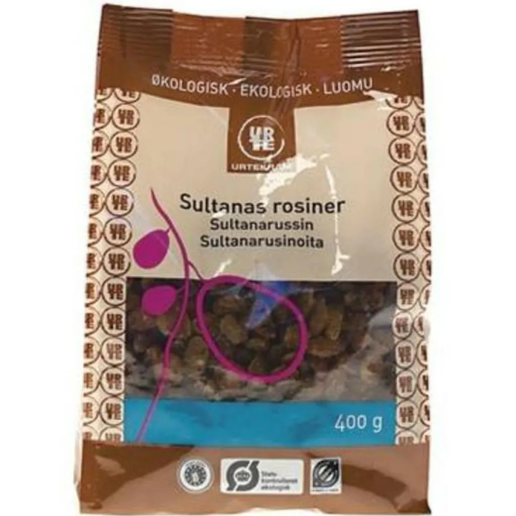 Urtekram Tørret Frugt & Nødder<Rosiner lyse sultanas Ø