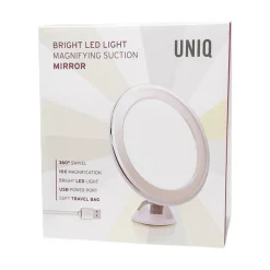 UNIQ Badeværelsestilbehør|Makeupspejle>Rundt Spejl Med LED Lys Og Sugekop