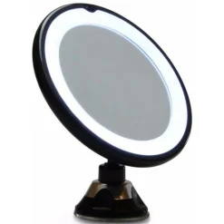 UNIQ Rundt Spejl Med LED Lys Og Sugekop< Makeupspejle