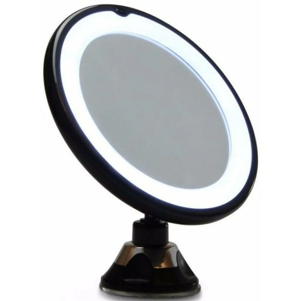 UNIQ Rundt Spejl Med LED Lys Og Sugekop< Makeupspejle