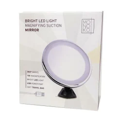 UNIQ Rundt Spejl Med LED Lys Og Sugekop< Makeupspejle
