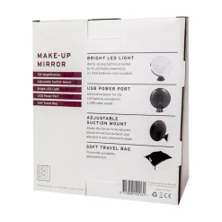 UNIQ Rundt Spejl Med LED Lys Og Sugekop< Makeupspejle