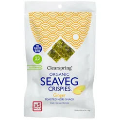 Clearspring Chips & Kiks>Seaveg Crispies Ingefær Multipack Tang Chips Ø
