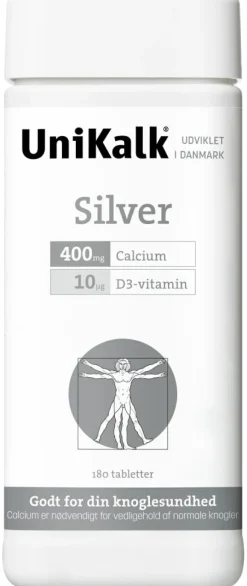 Unikalk Kalk|D-Vitamin<Silver 10, Kalk 400 mg og D-vitamin 10 µg