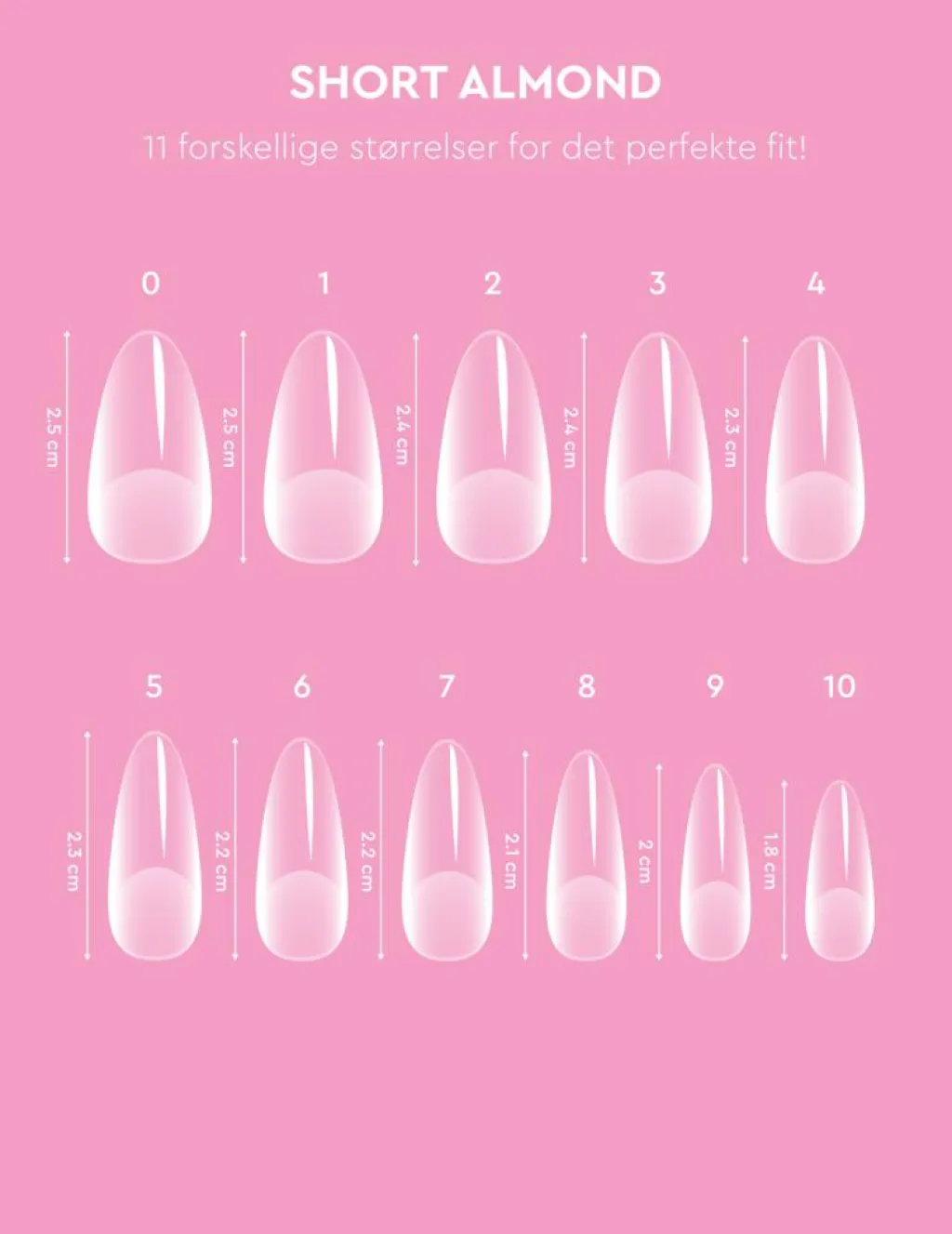 Le mini macaron Kunstige Negle Og Tilbehør>Soft Gel Tips, Short Almond