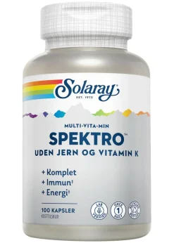 Solaray Spektro Multi-Vita-Min uden jern og K-vitamin< Multivitaminer