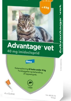 Advantage Vet Spot-on til Kat< Flåter & Lopper|Flåter & Lopper