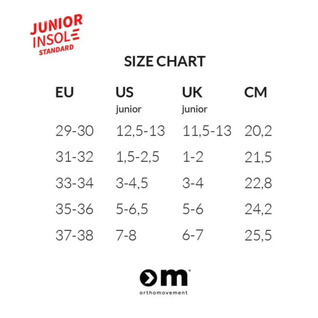 Ortho Movement Standard Insole Junior< Såler & Indlæg