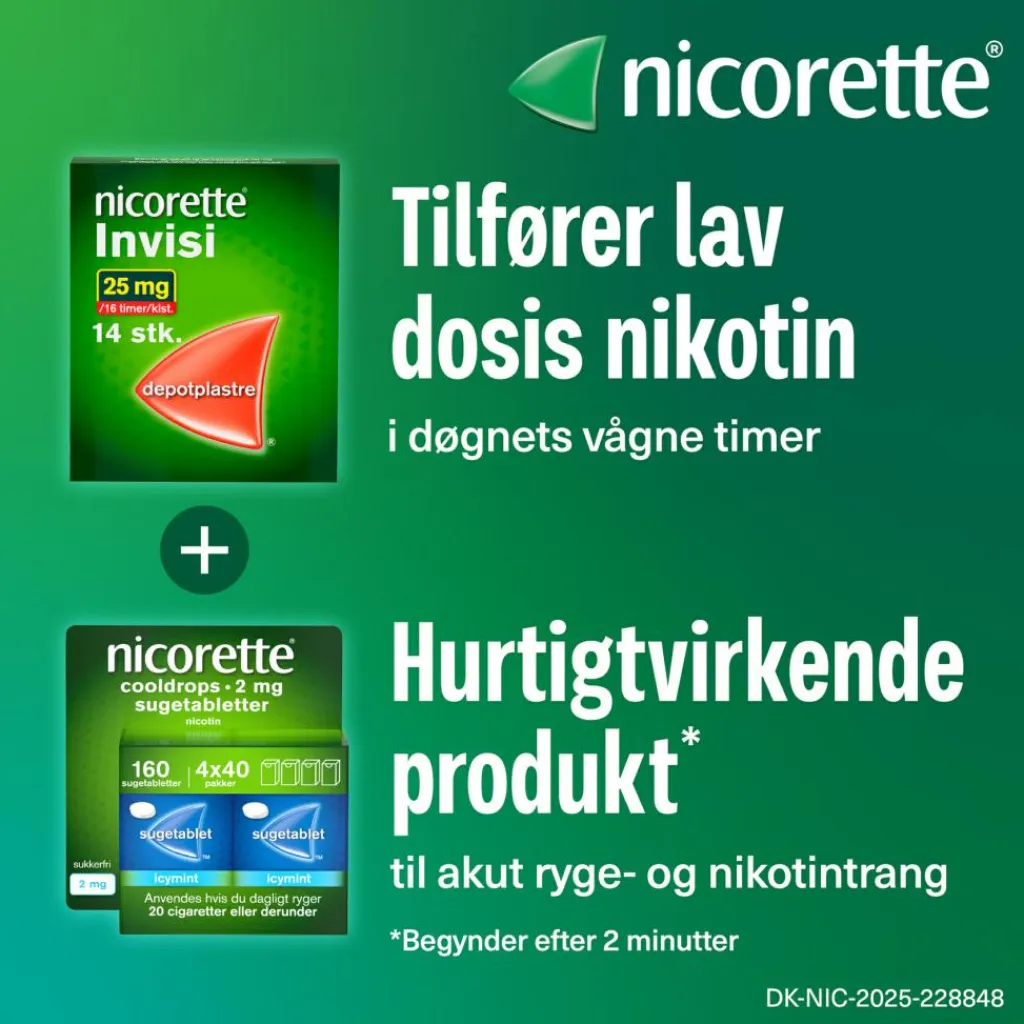 Nicorette® Sugetablet Cooldrops Icymint 2 mg< Nikotintabletter|Rygestop