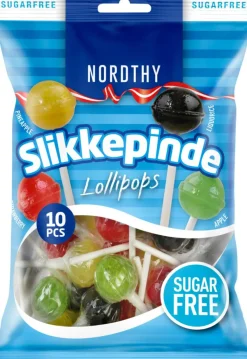Nordthy Bolsjer & Pastiller>Sukkerfri Slikkepinde