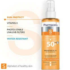 Pharmaceris Solpleje>Sun Protect Protective Dry Oil Duo For Wet and dry Skin SPF 50+
