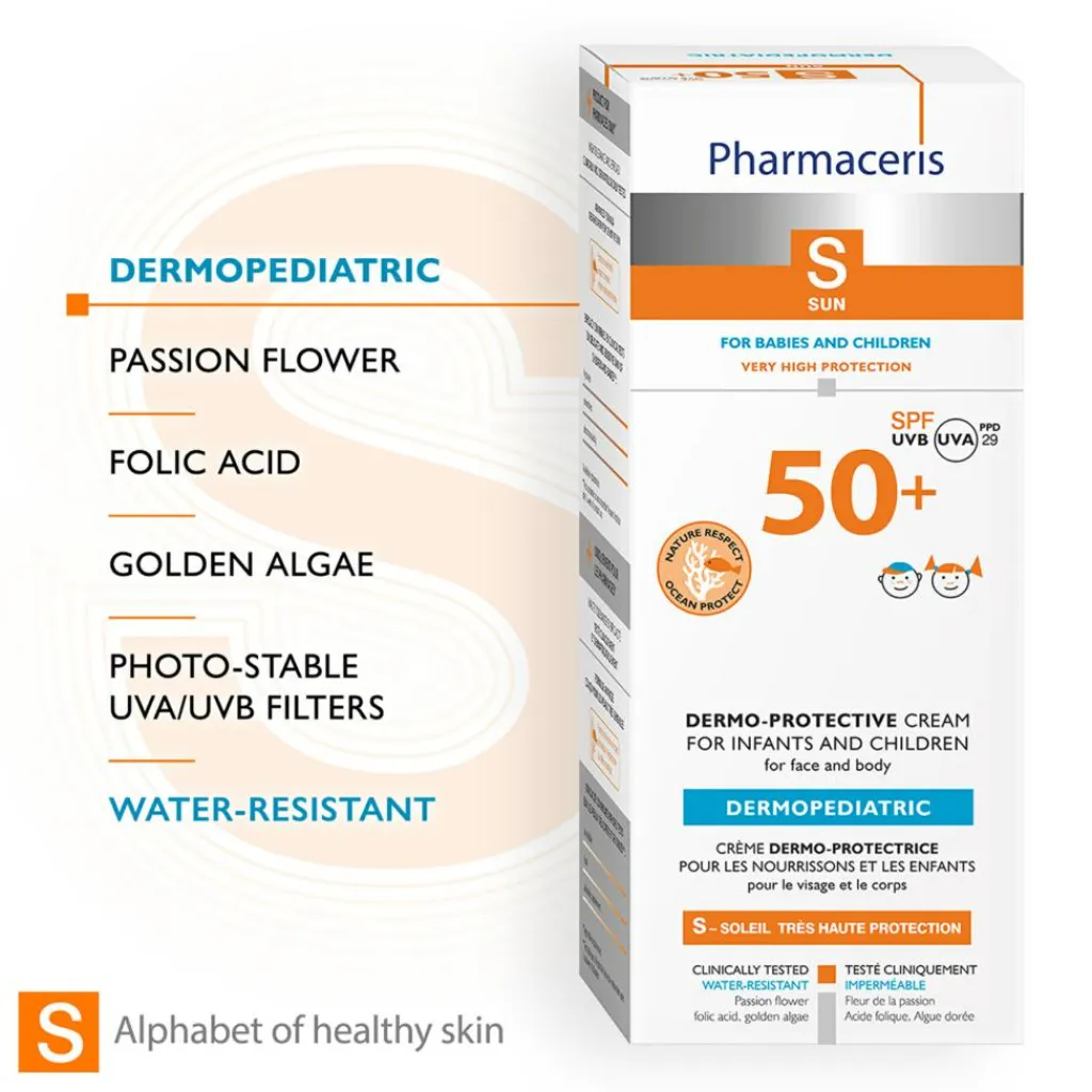 Pharmaceris Solcreme Til Børn|Hudpleje Til Børn>Sun Protection For Babies and Children Face & Body Cream SPF 50+