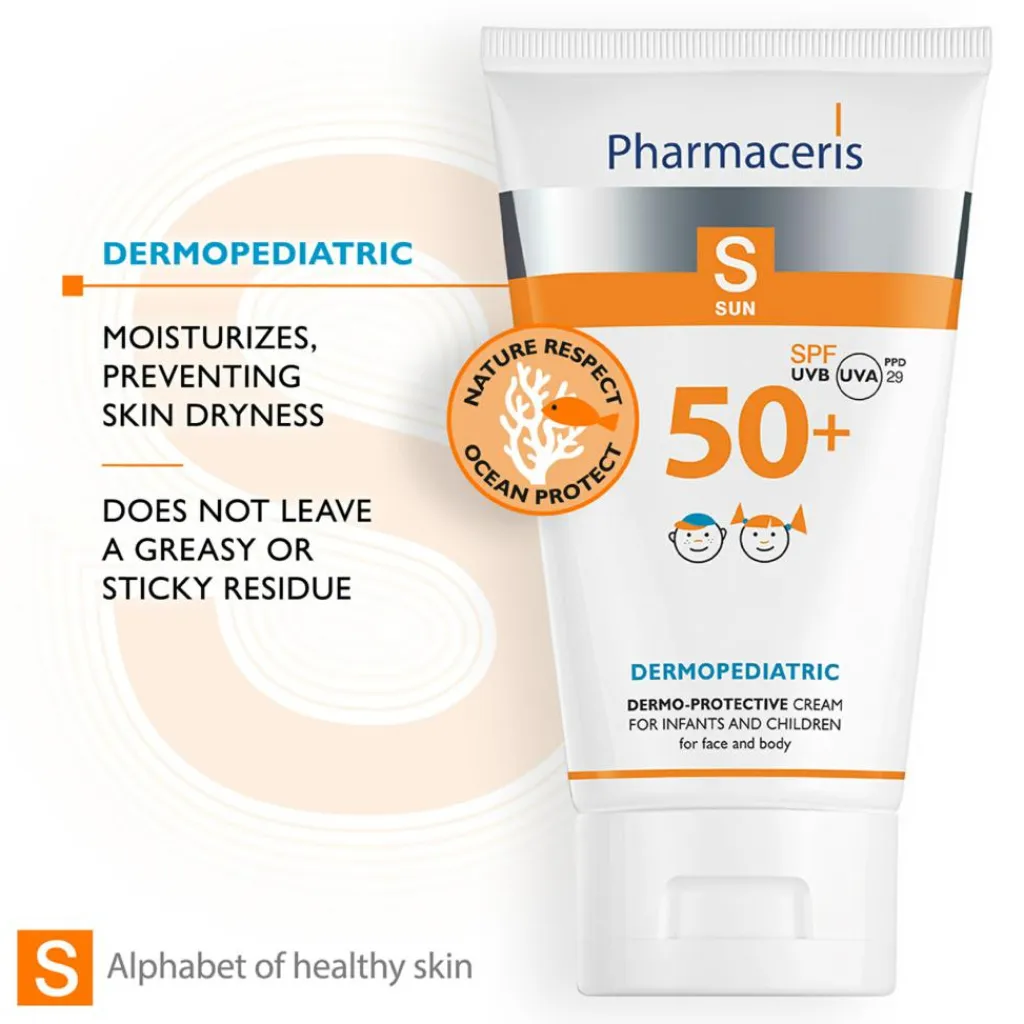 Pharmaceris Solcreme Til Børn|Hudpleje Til Børn>Sun Protection For Babies and Children Face & Body Cream SPF 50+