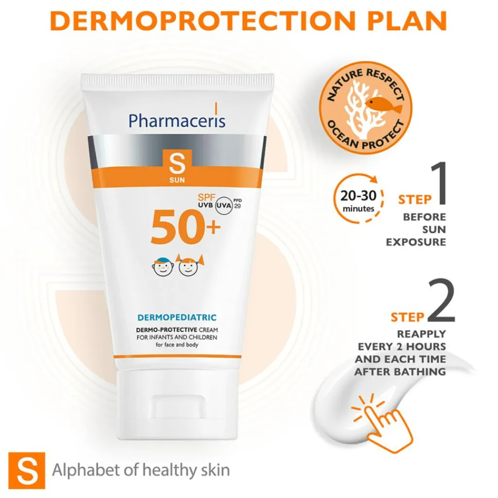 Pharmaceris Solcreme Til Børn|Hudpleje Til Børn>Sun Protection For Babies and Children Face & Body Cream SPF 50+