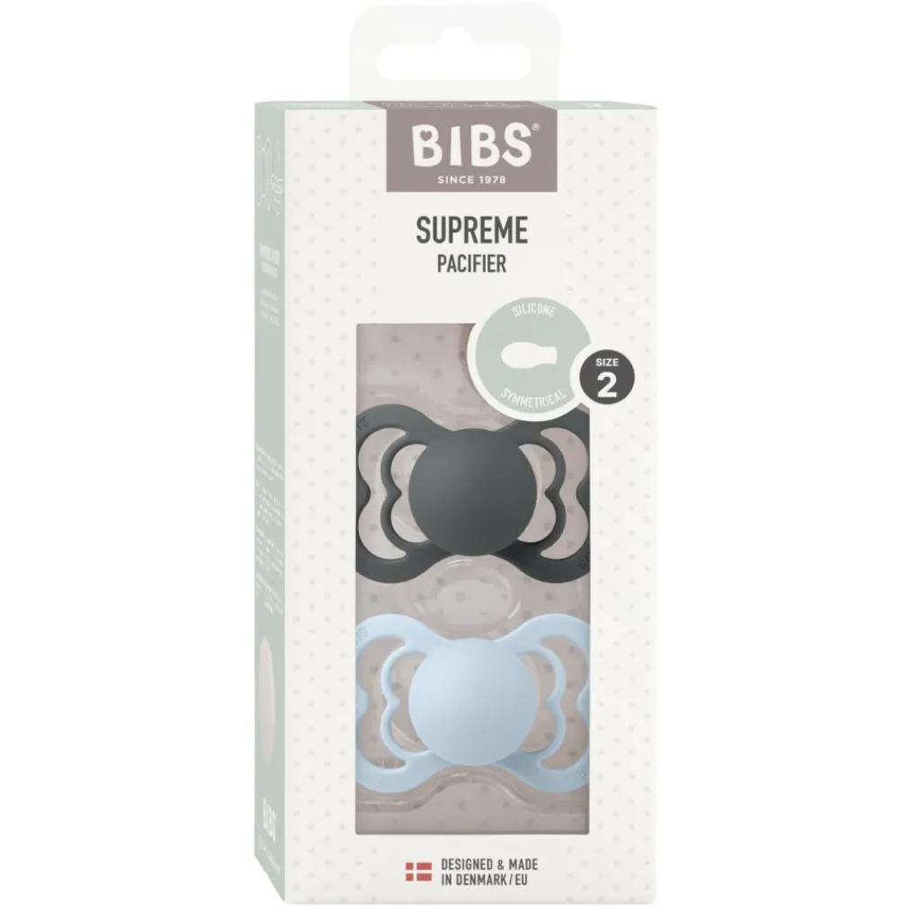 BIBS Supreme Sut Silikone 2-pak<Børn Sutter