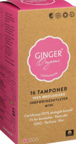 Ginger Organic Bind & Indlæg>Tampon m/indføring - Mini