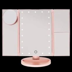 UNIQ Badeværelsestilbehør|Makeupspejle>Three Panel LED Lighted Makeup Mirror