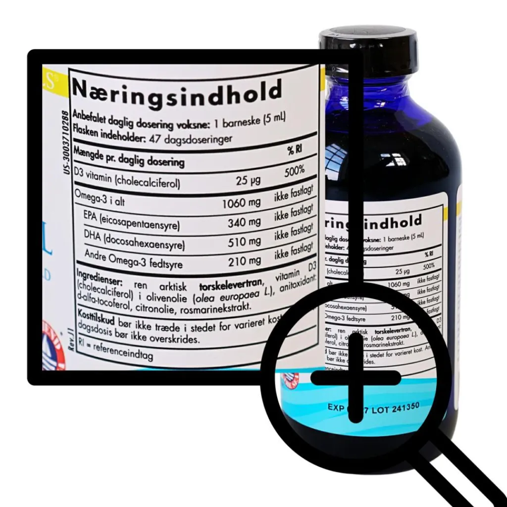 Nordic Naturals Torskelevertran + D citrus< Øvrige Kosttilskud
