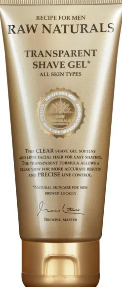 Raw Naturals Transparent Shave Gel< Skum, Sprit & Gel