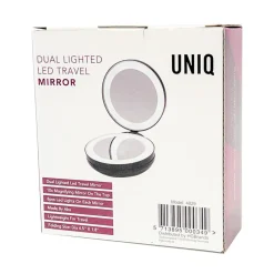 UNIQ Tri-fold Kompakt Rejsespejl med LED< Badeværelsestilbehør|Makeupspejle