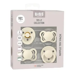 BIBS Try-it Collection Sut Silikone/ latex 4-pak<Børn Sutter